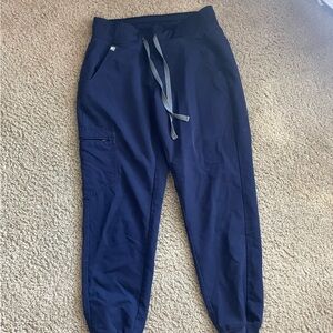 Figs Blue Jogger Scrub pants with Elastic Cuffs